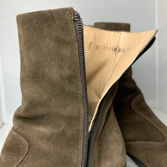 Women's Salvatore Ferragamo LAPO Suede Boots Sz 5.5 AA Brown Mustang Buc zipper - Picture 7 of 11